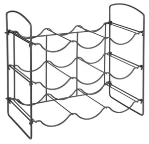 mDesign Wire Collapsible Metal Water Bottle, Wine Rack Holder Matte Black - Picture 1 of 5