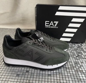 Emporio Armani EA7 Mens Running Trainers Size UK 9 EUR 43.1/3 Dark Green - Picture 1 of 10