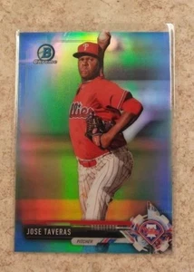 Bowman Draft 2017 Cromo JOSE TAVERAS Blu Cielo Rifrattore 379/399 - Foto 1 di 1