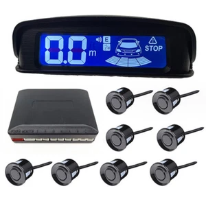For Car Truck Reversing Kit Buzzer Alarm LCD Display Black 8 Parking Sensors - Picture 1 of 2