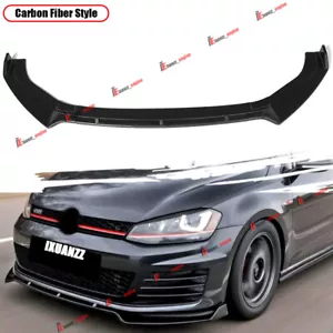 Alerón divisor de labios parachoques delantero aspecto carbono para Golf GTI R Base MK7 2014-19 - Imagen 1 de 11