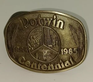 VTG Potwin Kansas Celebration Centennial Pewter Buckle. 881 of 1000. 6.5 ounces! - Picture 1 of 4