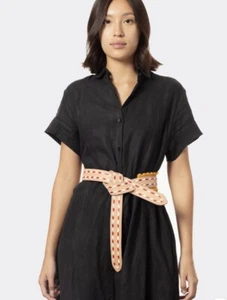 Designer AURELIA size S soft leather belt with Felt inserts design retail $200 - Picture 1 of 8