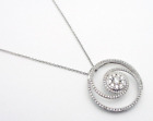 Effy 14k White Gold .75 Tcw Diamonds Round Pendant 18" Necklace Retail $3500