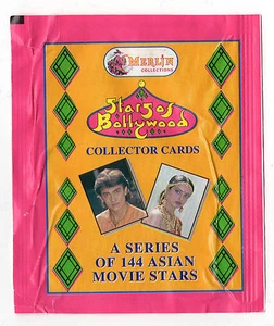 Hard To Find UK Merlin Collections Opened Stars Of Bollywood Wrapper circa 1990s - Picture 1 of 2
