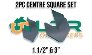 Centre square round bar centring squares 2 sizes 38mm & 75mm deal Ground steel - Imagen 1 de 5