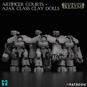 Diverging Realms, Ajax Clay Dolls of the Mech Adepts, Castellan Division x 3 - Picture 1 of 3