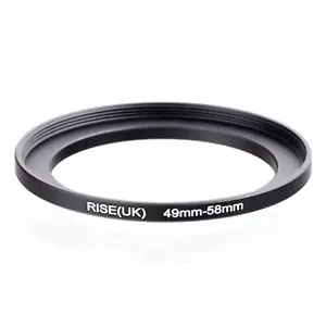 RISE(UK) 49mm-58mm 49-58 mm 49 to 58 Step Up Ring Filter Adapter black matel49-5 - Picture 1 of 3