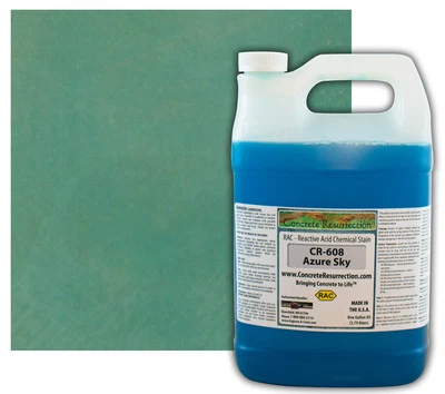 Professional Easy to Apply Concrete Acid Stain-Azure Sky - 1 Gallon - Image 1 of 2