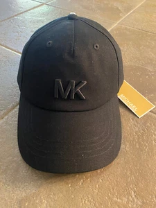 Michael Kors Hat Cap Black MK Embroidered Logo Strapback Baseball hat cap (NWT) - Picture 1 of 8