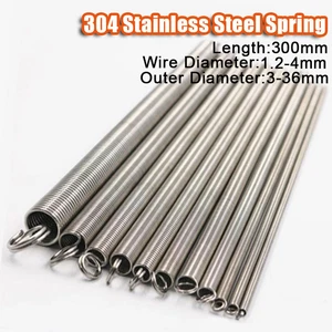 300mm Expansion Tension Spring 1.2-4mm Dia 304 Steel Extension Expanding All Siz - Bild 1 von 7