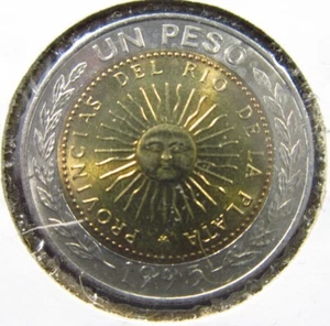 Argentina 1 Peso 1995 Sun Sol h7586 World Money Coin - Picture 1 of 2