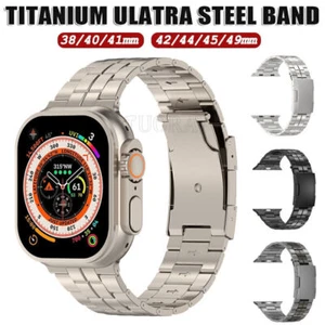 Titanium Metal Band Strap For Apple Watch Ultra 42-49mm Series 9 8 7 6 5 4 3 SE - Picture 1 of 23