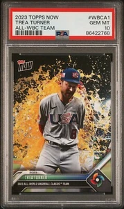 ๐ PSA 10 ๐ 2023 Topps Now ๐บ๐ธ Trea Turner ๐บ๐ธ World Baseball Classic WBCA1 - Picture 1 of 3