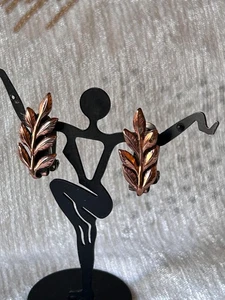 renoir Kupfer Blatt Ohrclips - Bild 1 von 5