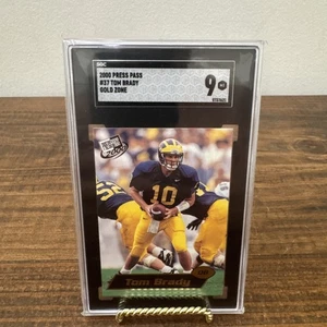 Tom Brady Press Pass Gold Zone #37 2000 **novato/losa limpia/SGC 9** - Imagen 1 de 10