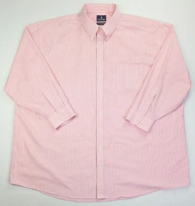 Stafford Size 20 34-35 Big Salmon White Stripe Wrinkle Free Oxford Button Down - Picture 1 of 9