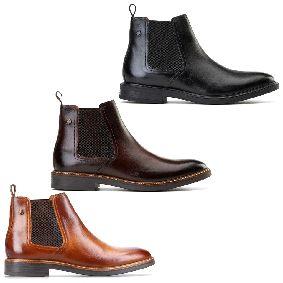 Base London Herren Sussex Chelsea Boots Slipper Händler Leder Smart Freizeit 2025