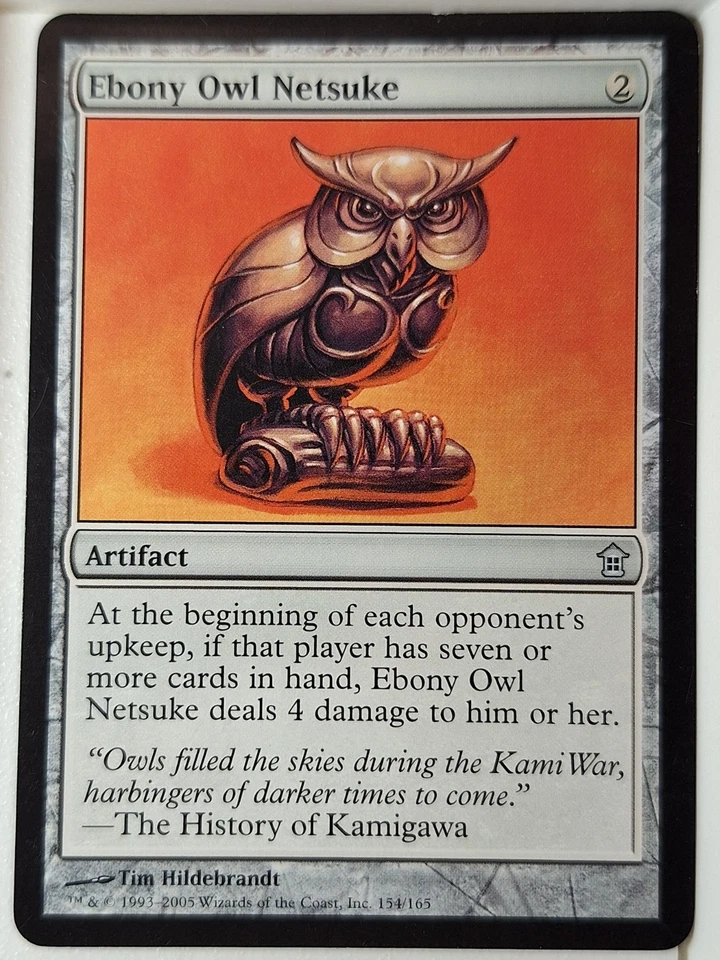Ebony Owl Netsuke - Saviors of Kamigawa - Magic the Gathering MTG Nice! - Image 1 of 3