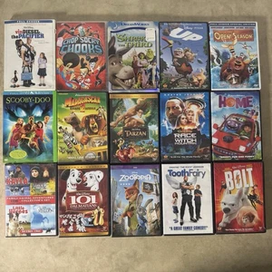 Lot of 15 Kids Family DVDs Zootopia Up Home Tarzan Bolt Madagascar Scooby-Doo - Picture 1 of 2
