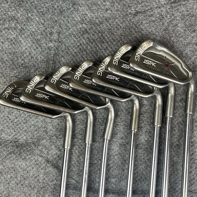 Ping ISI Stainless Red Dot 4-PW Iron Set  - JZ Steel Shafts Golf Pride Grips - Image 1 of 4