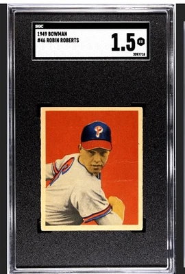 ROBIN ROBERTS 1949 BOWMAN SGC 1.5 ! *JUST GRADED ! *DEAD CENTERED BEAUTY ! LOOK - Image 1 of 2
