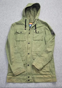 Giacca Empyre Surplus uomo grande verde con cappuccio cotone utility campo patch tasche - Foto 1 di 17