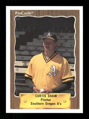 1990 ProCards Southern Oregon A's 3427 Curtis Shaw BXCP30 - Image 1 of 2