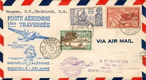 1940 FIRST FLIGHT PAN-AM S. PACIFIC NOUMEA NEW CALEDONIE (FRANCE) TO AUKLAND NZ. - Picture 1 of 2