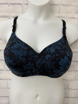 Torrid Curve Bra Size 42D wireless T Shirt Bra Black Blue Skeleton Flower Moon - Image 1 of 4