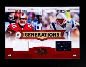 2008 Donruss Threads Dual Game Worn Patch Jerry Rice Randy Moss #d /250 - Picture 1 of 2