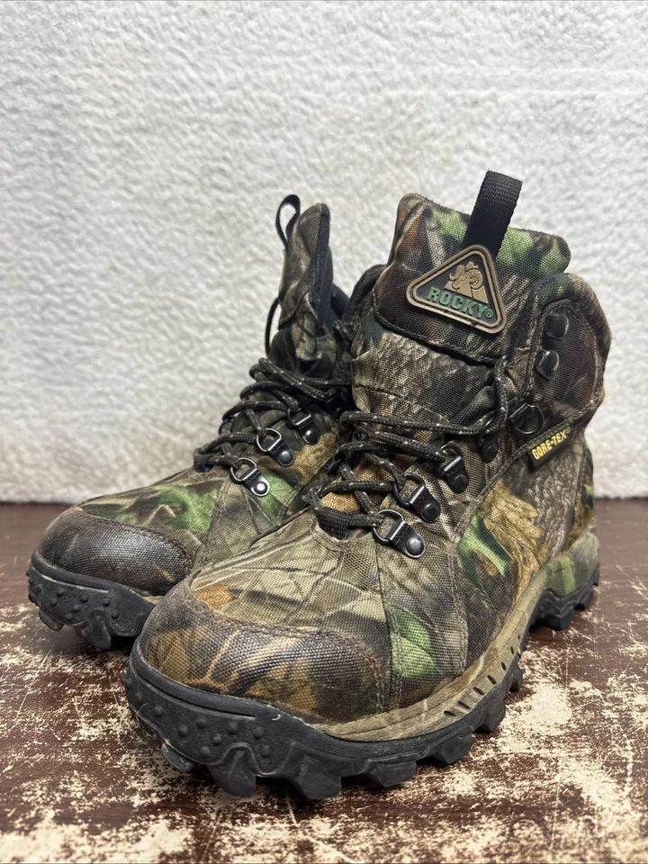 Rocky Outdoor Hunting Hiking Boots 1708 Bruin Camo Waterproof Gore Tex Mens 9 W - Image 1 of 4