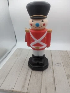 Christmas 11” Blow Mold Table Top Toy Soldier Lights Up Shelf Red - Picture 1 of 4