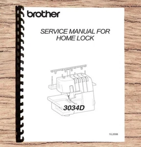 Brother 3034D Compact Homelock Sewing Machine Service Manual Reprint Comb Bound - Picture 1 of 8