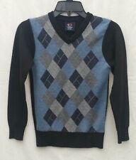 Cambridge Classics Sweater Argyle Diamond Black Blue Gray Boy's Size Small