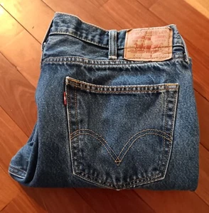 Levi's 505 Regular Fit Jeans Men's Size 40x30 Blue Denim Pants - Picture 1 of 15