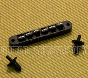 BM-015-B Black Roller Saddle Tune-O-Matic Bridge Gibson-style Guitar 4M Post - Picture 1 of 2
