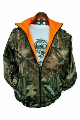 NEW HUNTING THERMAL JACKET REVERSIBLE MOSSY OAK/BLAZE ORANGE ZIP-OUT SLEEVE, MED - Image 1 of 4