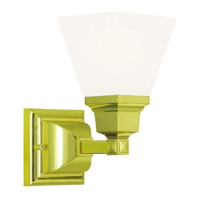 Livex 1031-02 Single Wall Light - Polished Brass