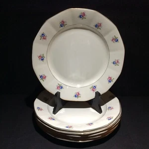 lot 6 assiettes plate Digoin Sarreguemines porcelaine opaque décagonale année 50 - Imagen 1 de 9