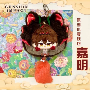 Storage Bag Wallet Genshin Impact Purse Gaming Anime Plush Coin Purse Card Bag - Picture 1 of 3