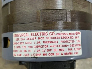 Universal Electric Motor Mod. DE2G067N Stock No. 467 208-230V 60HZ 1.0A - Picture 1 of 11