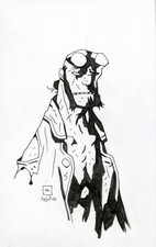  Mike Mignola Original Hellboy Inked Drawing
