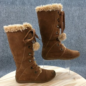 Sporto Boots Womens 8 M Paula Knee High Tall Winter Snow Flats Brown Leather - Picture 1 of 18
