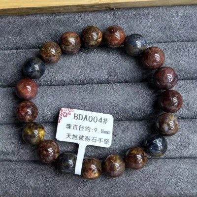 Pulsera de cuentas redondas elásticas gemas de pietersita coloridas naturales genuinas 9,8 mm Foto 1 de 4