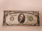 $10.00 UNITED STATES FEDERAL RESERVE NOTE , SERIES  1934 A  IRREGULAR CUT