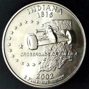 2002-D 25C State Quarter Indiana BU CLAD 20ow0405 - Picture 1 of 2
