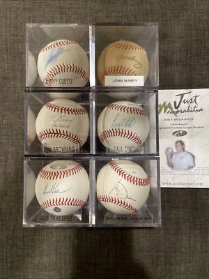 (6) REDS Auto/Signed BASEBALL  Lot!! Browning Dunn O’Neill Mabry COA/Authentic - Image 1 of 4