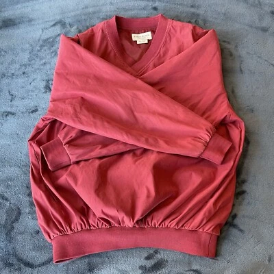Pebble Beach Golf Course Vintage Long Sleeve Red Pullover Windbreaker Small - Image 1 of 4