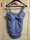 Clean Water Womens Blue One Piece Swimsuit Dress Plus Size 22W